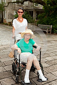 Grandmother and Granddaughter Outdoors