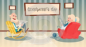 Grandmother And Grandfather Best Granny Grandpa Grandparents Day Greeting Card