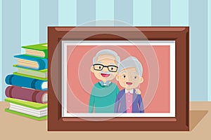 Grandmother and grandfather together in ppgoto frame