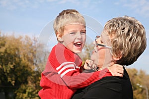 Grandmother with the grandson