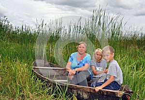 The grandmother with grandsons