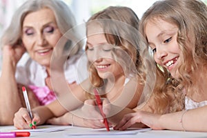 Grandmother and her granddaughters