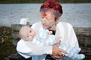 Grandmother Kissing Grandson