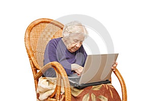 Grandmother with the laptop