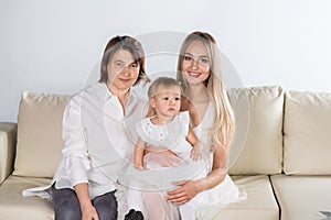 Grandmother, mom and daughter
