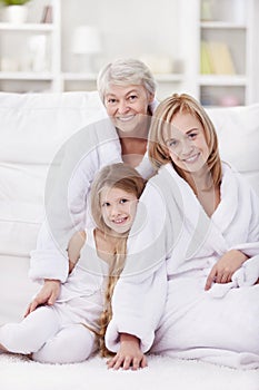 Grandmother, mother and daughter