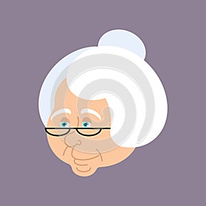 Grandmother portrait. Old woman face. crone isolated. gammer wit