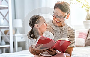 Grandmother reading a book