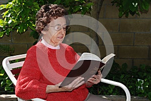 Grandmother Reads Bible photo