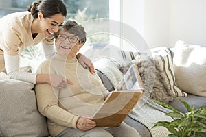 Grandmother with tender caregiver