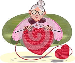 Grandmother who knits,