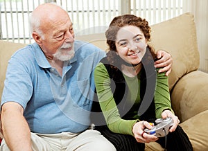 Grandpa Bonds with Teen