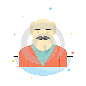 Grandpa, Father, Old Man, Uncle Abstract Flat Color Icon Template