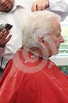 Grandpa gets a haircut