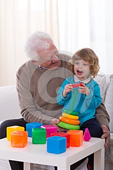 Grandpa and kindergartner