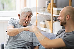 Grandpa Making Fist Bump With His Grandson