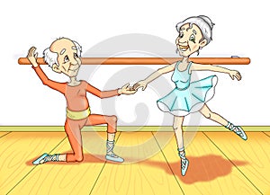 Nonno sul lezione da danza 
