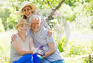 Grandparents with adult granddaughter