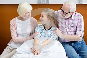 Grandparents with child in hospital