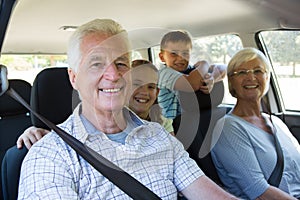 Grandparents going on road trip with grandchildren