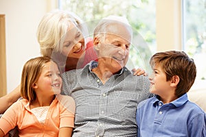 Grandparents and grandchildren photo