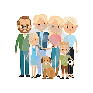 Grandparents, parents and kids icon. Family design. Vector graph