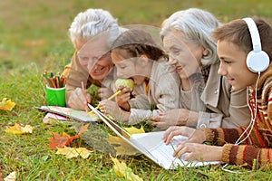 Grandparents spending time with grandchildren