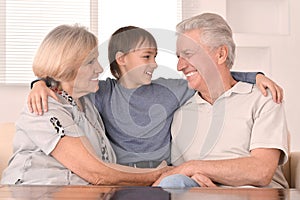 Grandson with his grandparents