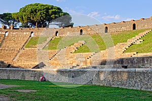 Grandstand of the Amphiteatre - Pompeii