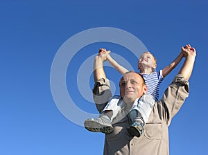 Granfather with grandson