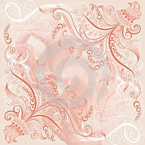 Grange background with lace pattern