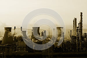 Grangemouth BP Oil Refinery Mono