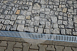Granit pavement drainage channel with longitudinal collecting effect grid galvanized sheet metal