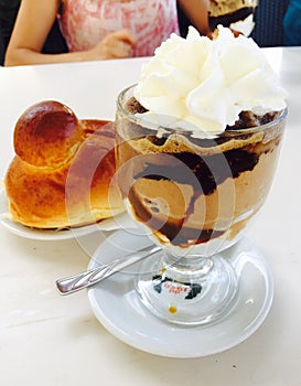 Granita with coffee and hazelnuts