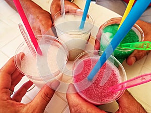 Granita with straws