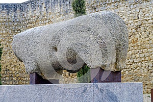 Granite boar in Toro Zamora Spain photo