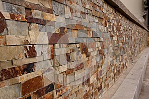 Granite brick wall perspective