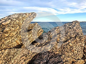 Granite Coastal Rocks at Lipson Cove photo