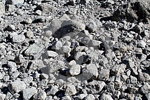 Granite cobbles in a riverbed