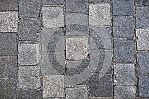 Granite cobblestoned pavement photo