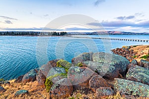 Granite Island rugged coastline at dusk