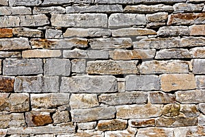 Granite masonry, rough gray stone wall, texture background