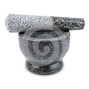 The Granite Mortar and Pestle Isolated on White Background background, Saved clipping path