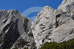 Granite mountains in the CochamÃ³ Valley, Lakes Region of Southern Chile.