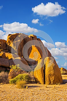 The granite outcrops