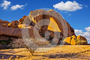 The granite outcrops in the Desert