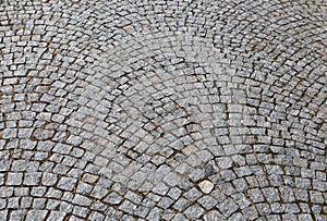 Granite paving stones in Prague
