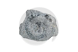 Granite plutonic rock stone isolated on white background.