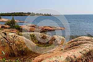 Granite Red rocks at Georgian Bay Ontario, Canada
