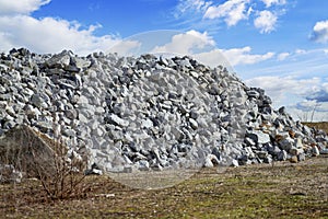 Granite is rich in quartz, mica and feldspar photographed in daylight in Bavaria